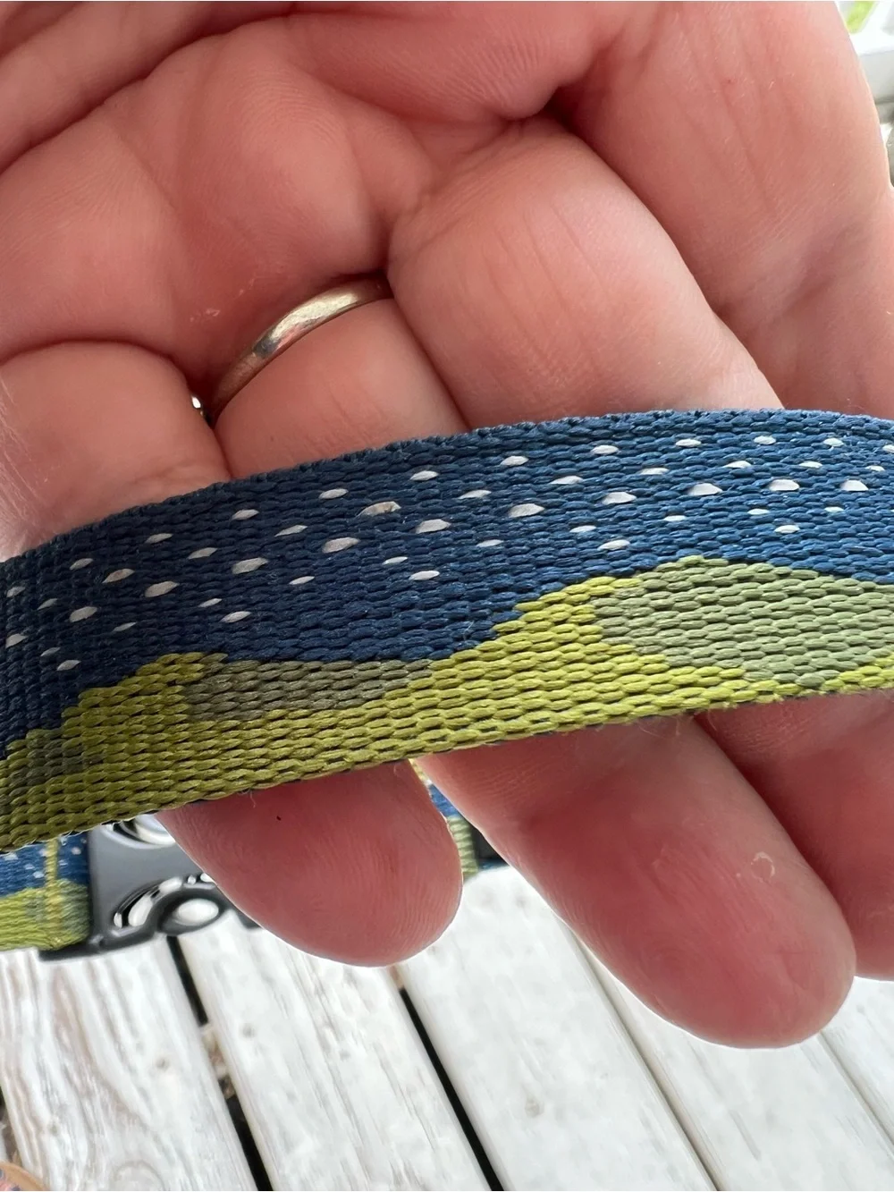 Ruffwear Two-Tone Blue and Lime Dog Collar